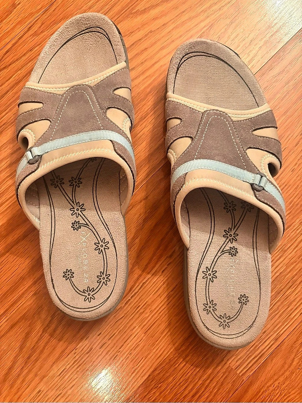 Easy Sprit Earth Es Sahara Women's Brown & Blue Sandals US 9.5